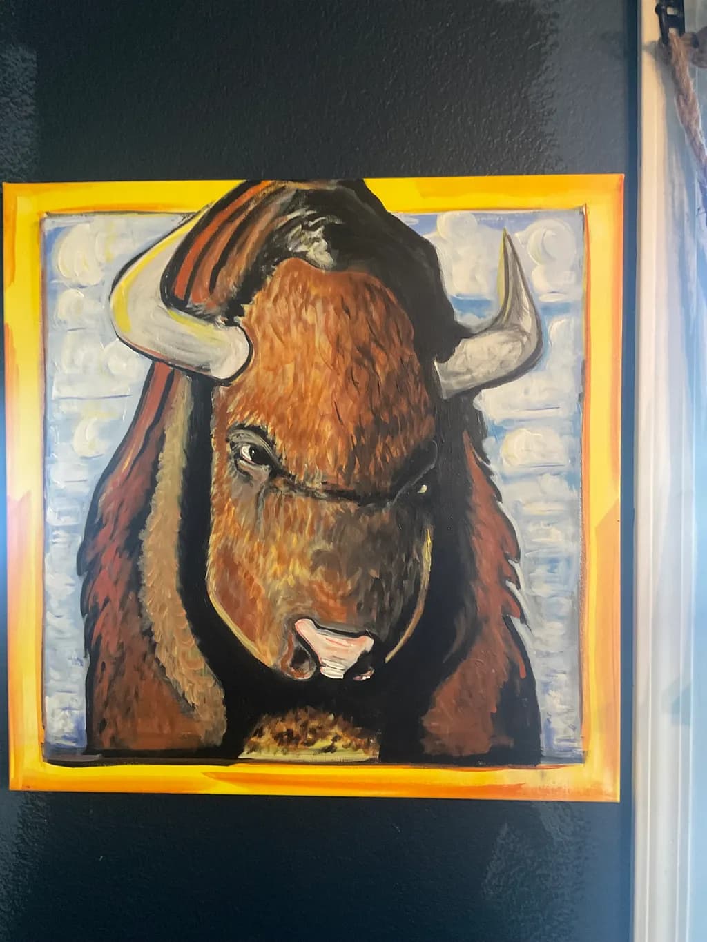Horned Bull Portrait
