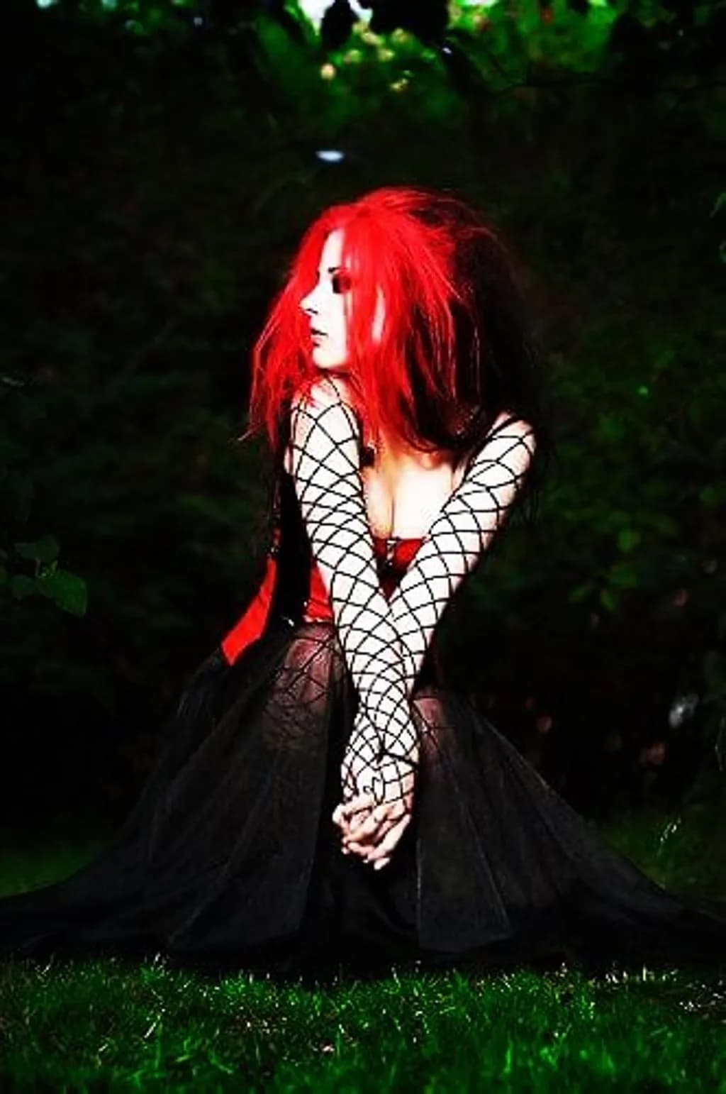 Gothic Redhead in the Forest