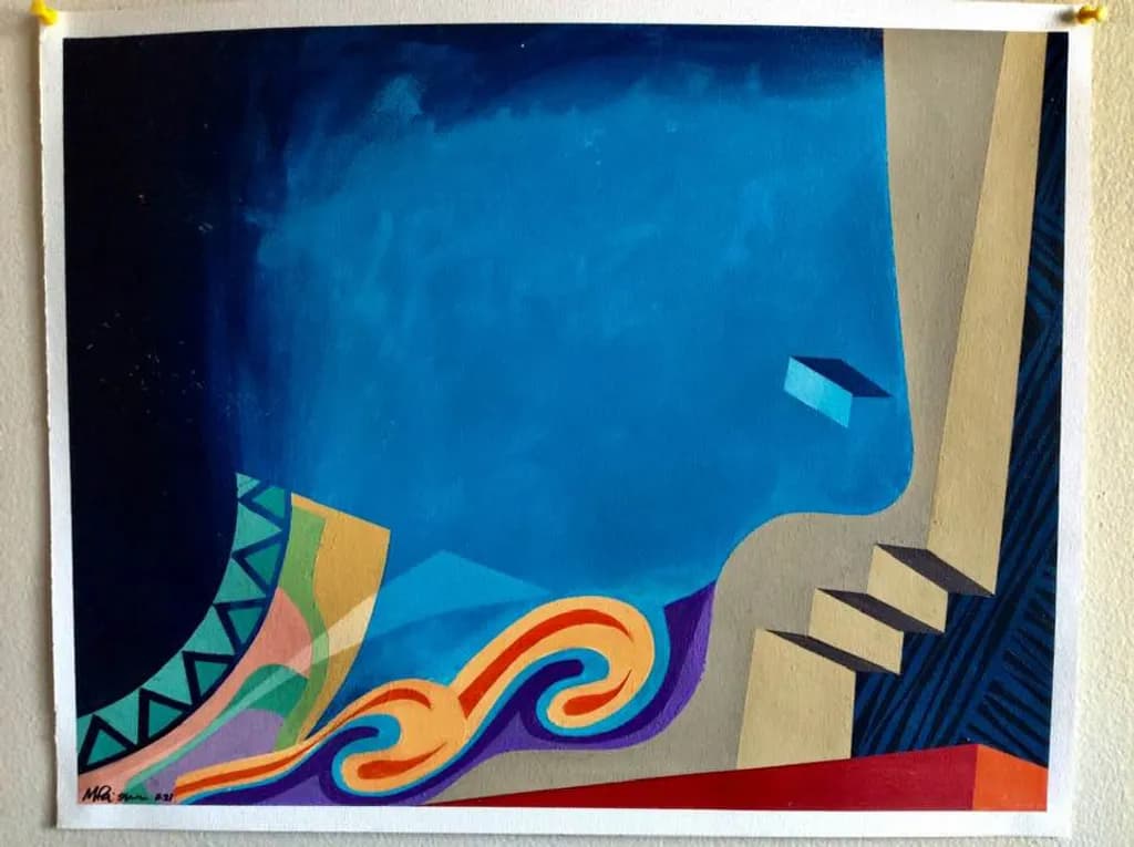 Blue Geometric Form