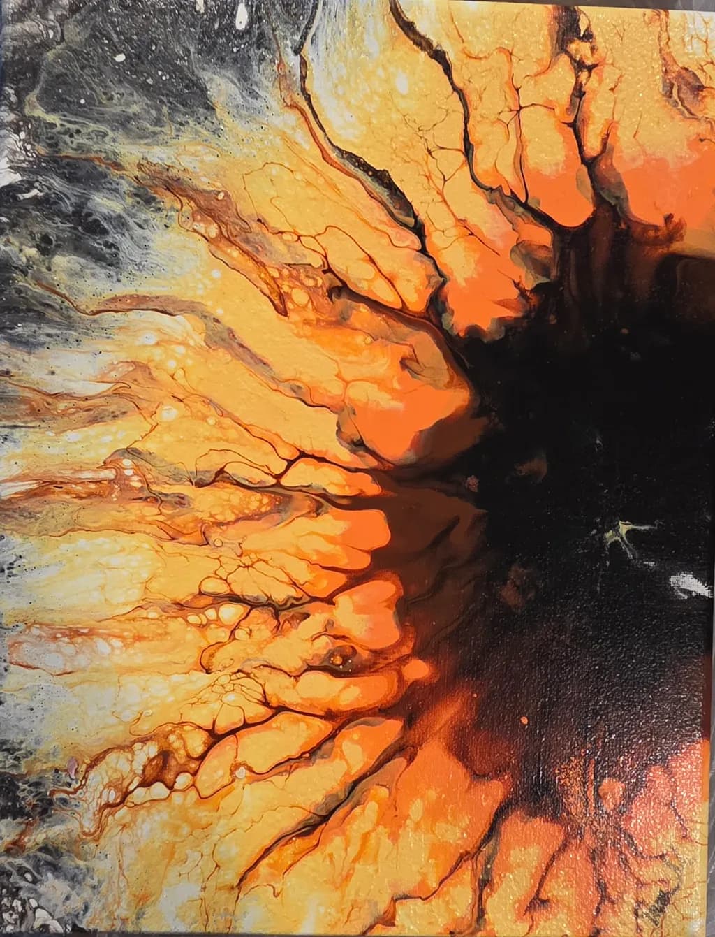 Molten Gold and Ember Abstract