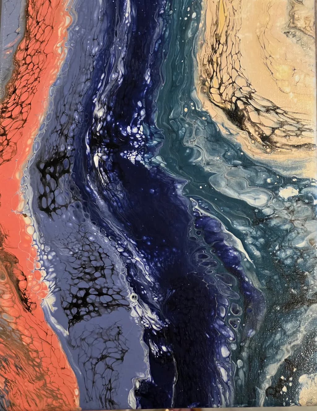 Coral Current Marbling