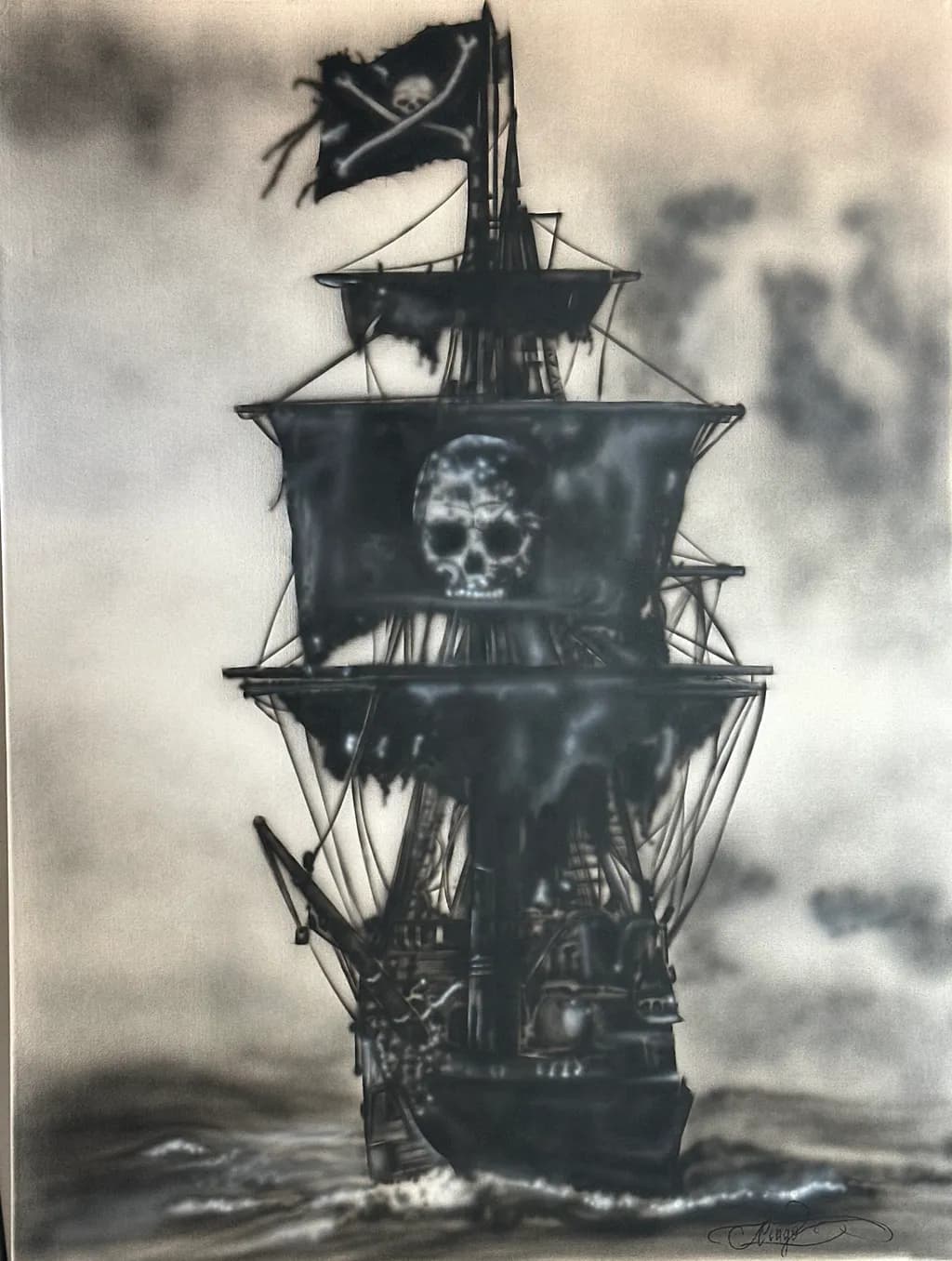 Skull Flag Pirate Ship