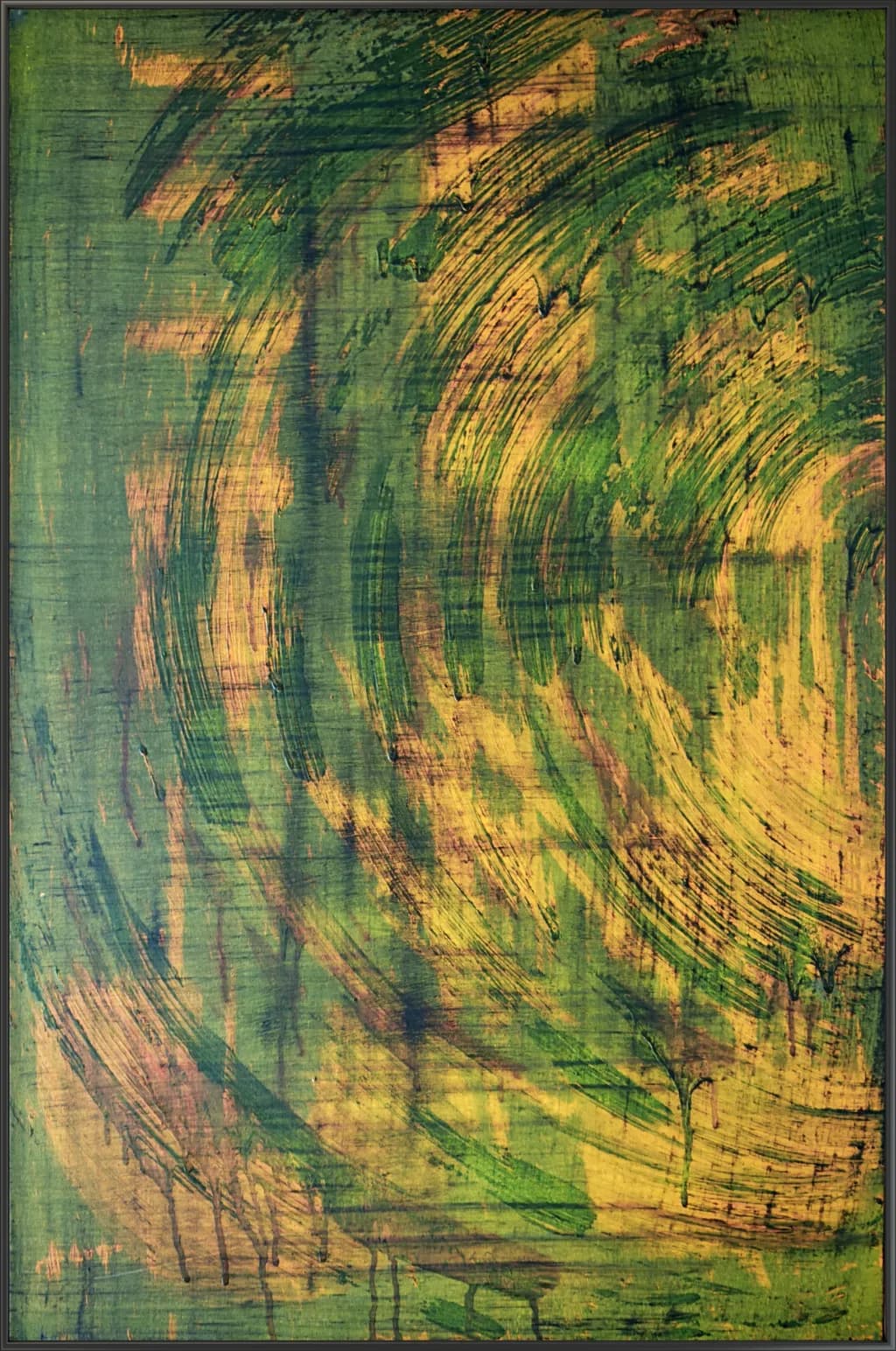 Green Gold Brushstrokes
