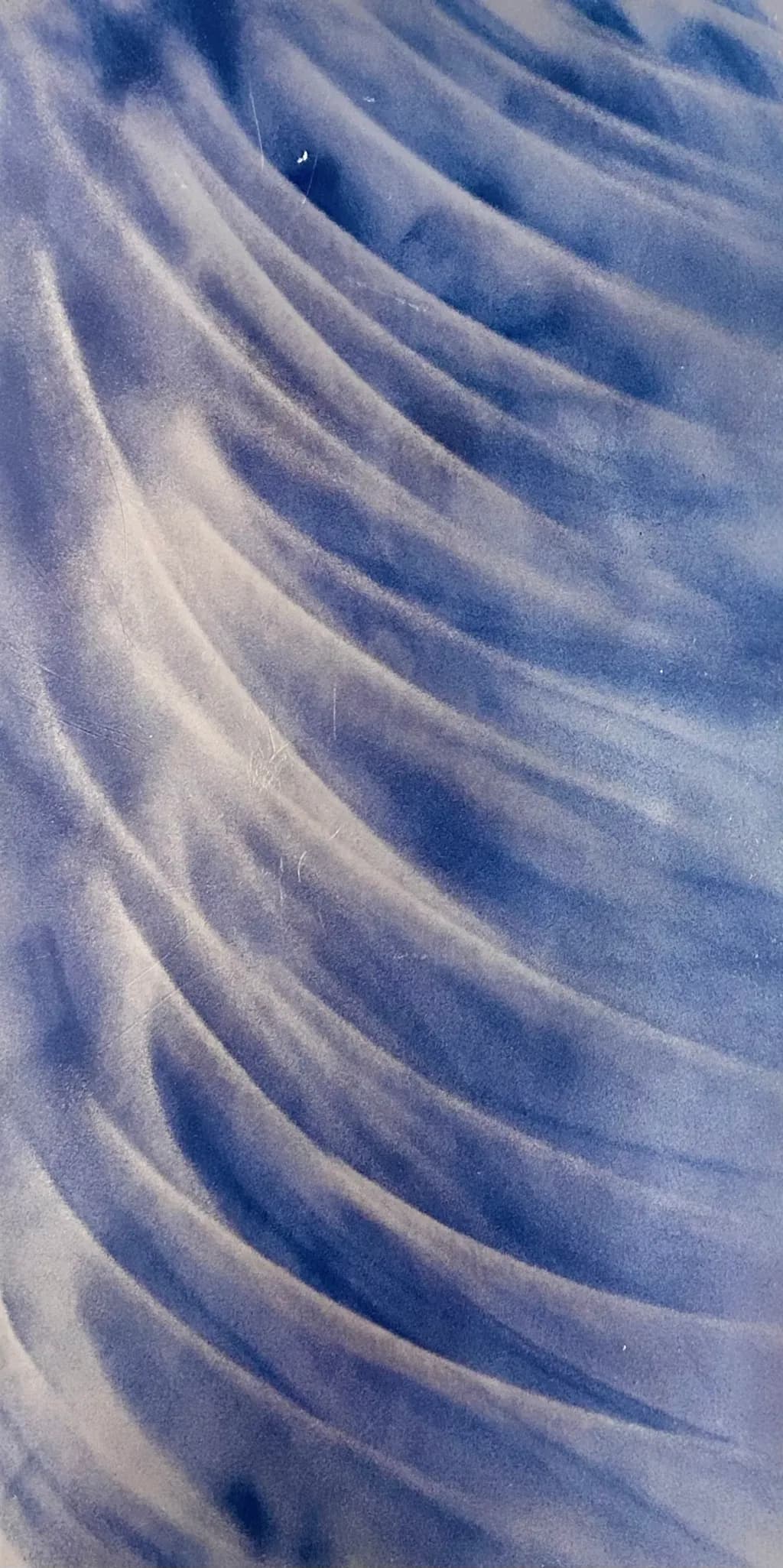 “blue ribbon waves” Acrylic primer+spray Paint+polly 24 3/8 x 50 1/4 wood
