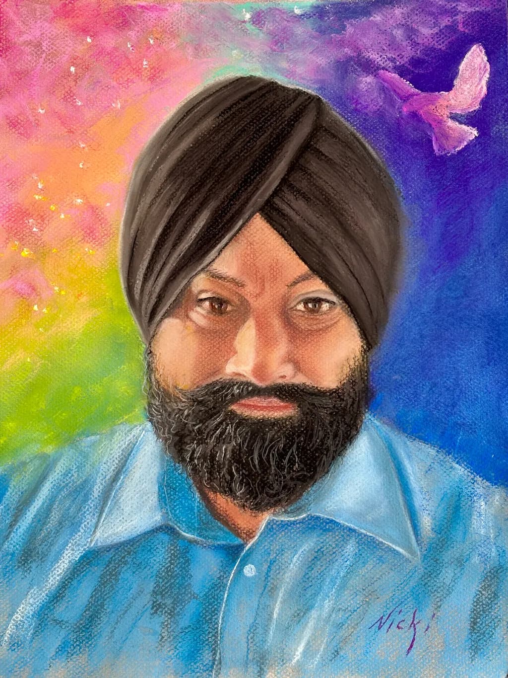 Bearded Portrait in Blue