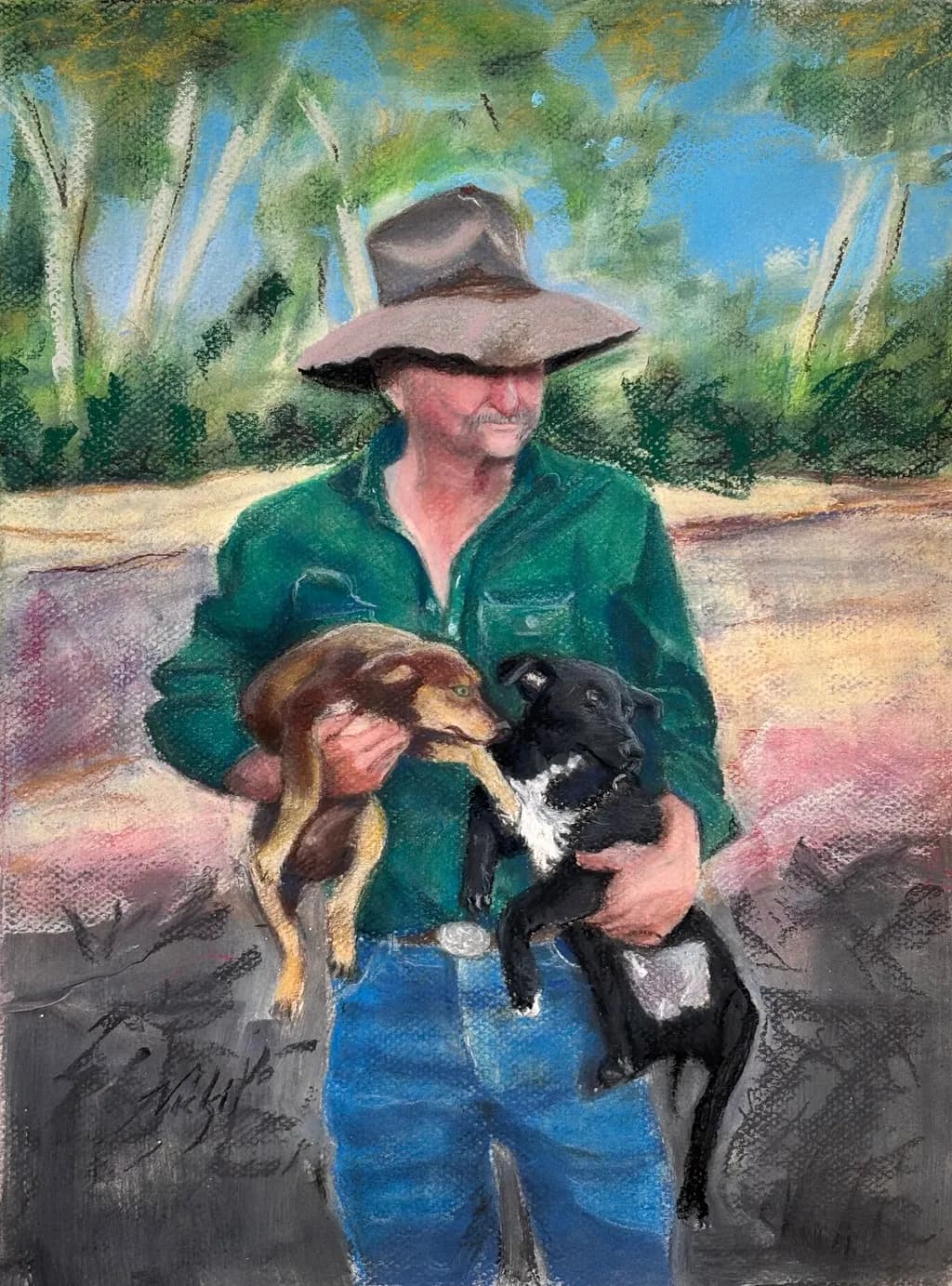 Man with Two Dogs