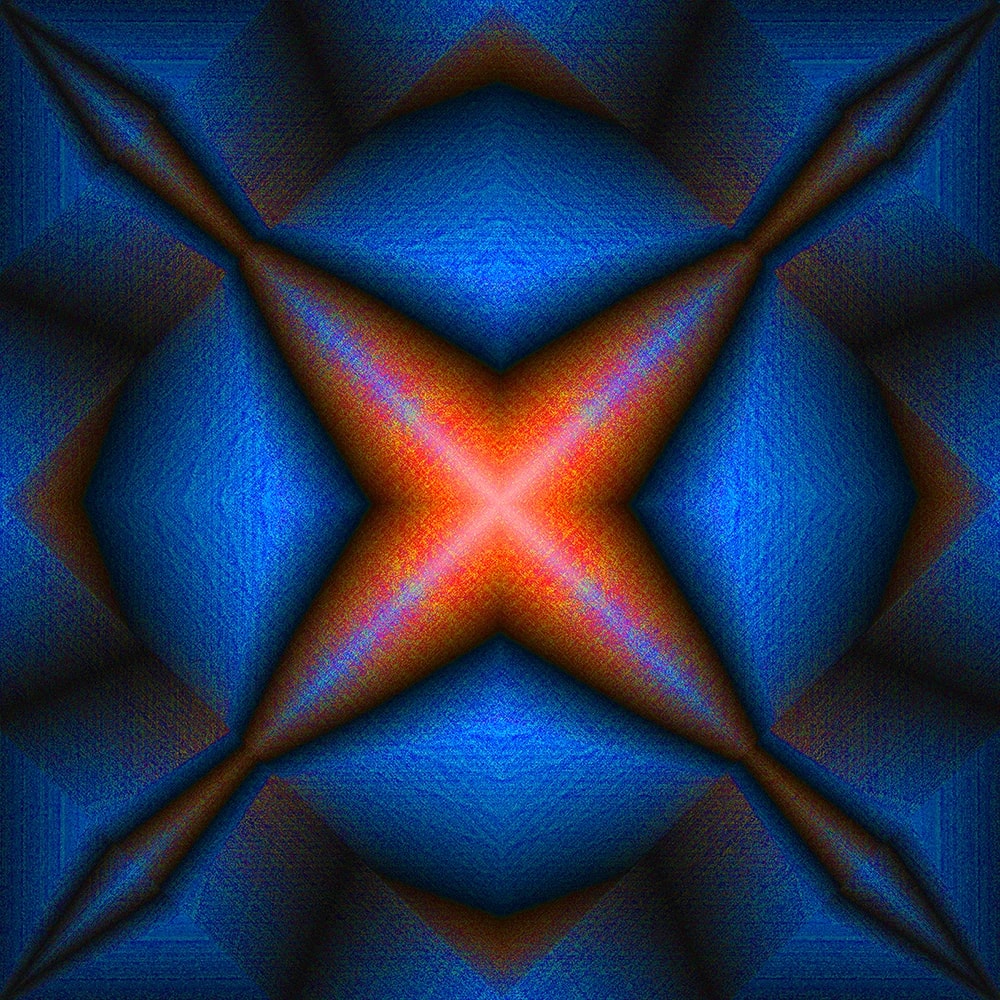 Textured Geometry in Deep Blue and Ember