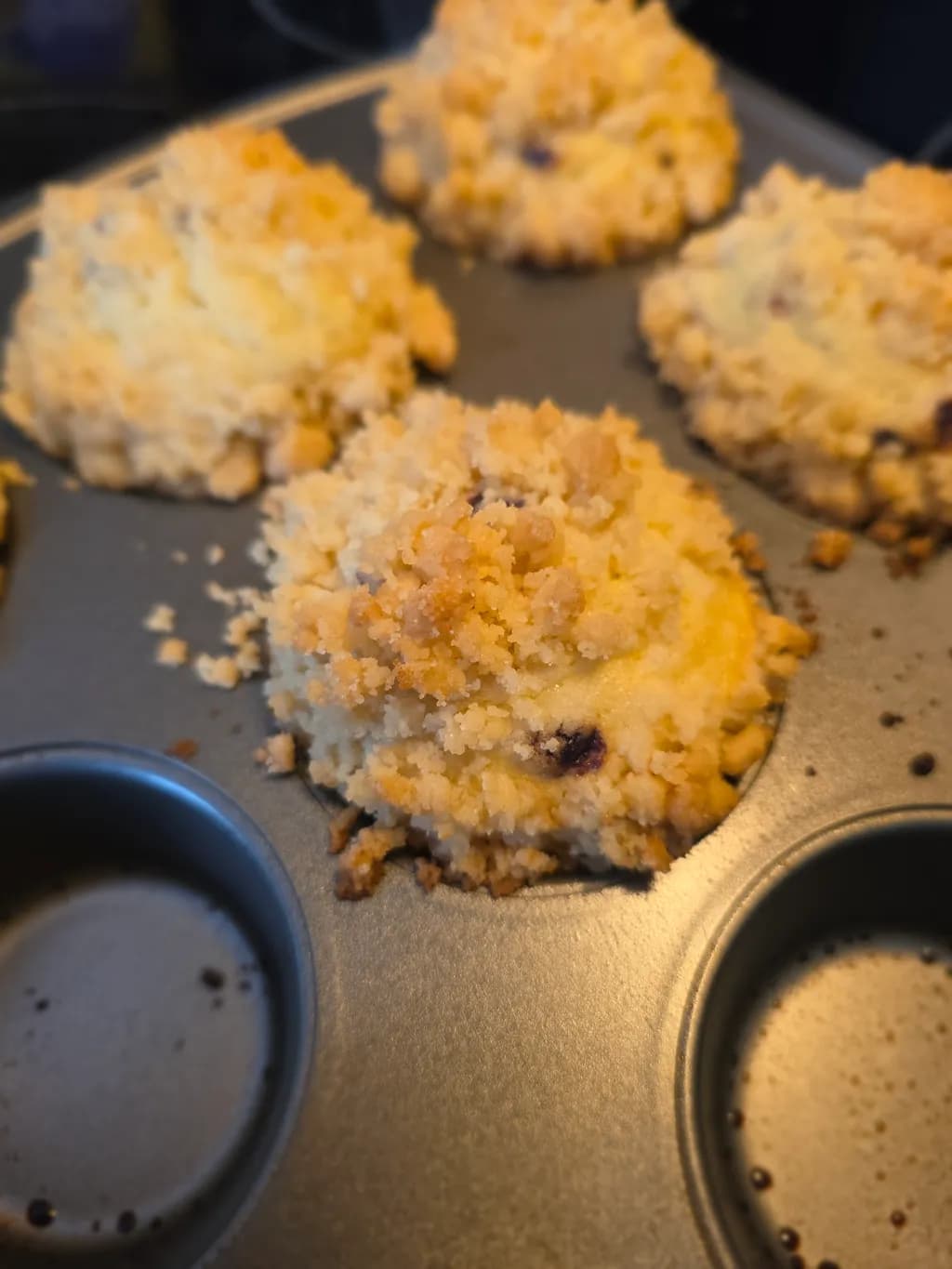 Golden blueberry muffins