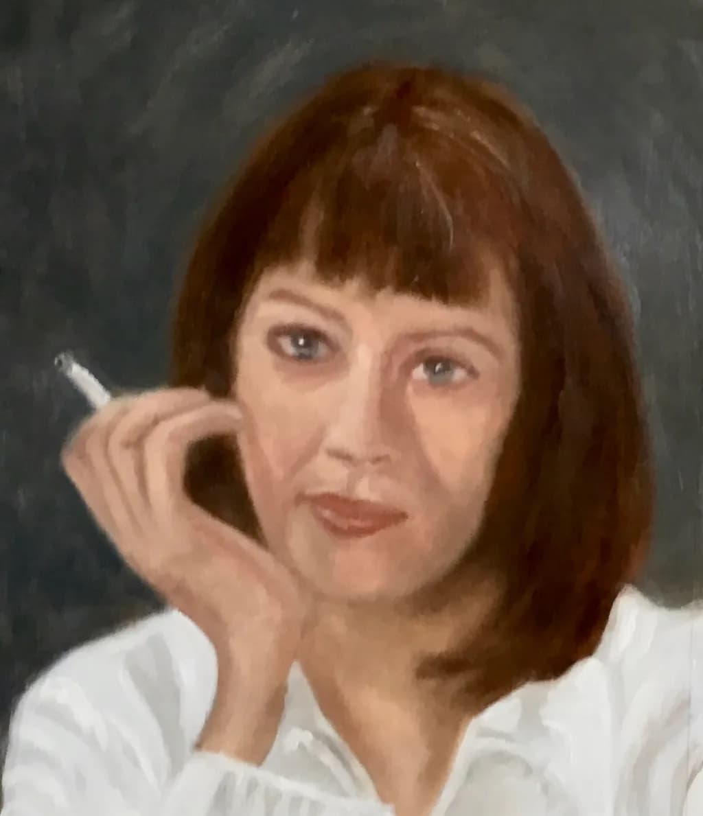Thoughtful Woman with Cigarette