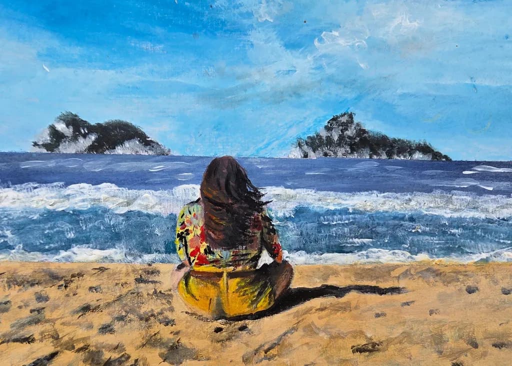 Girl by the Island Shore
