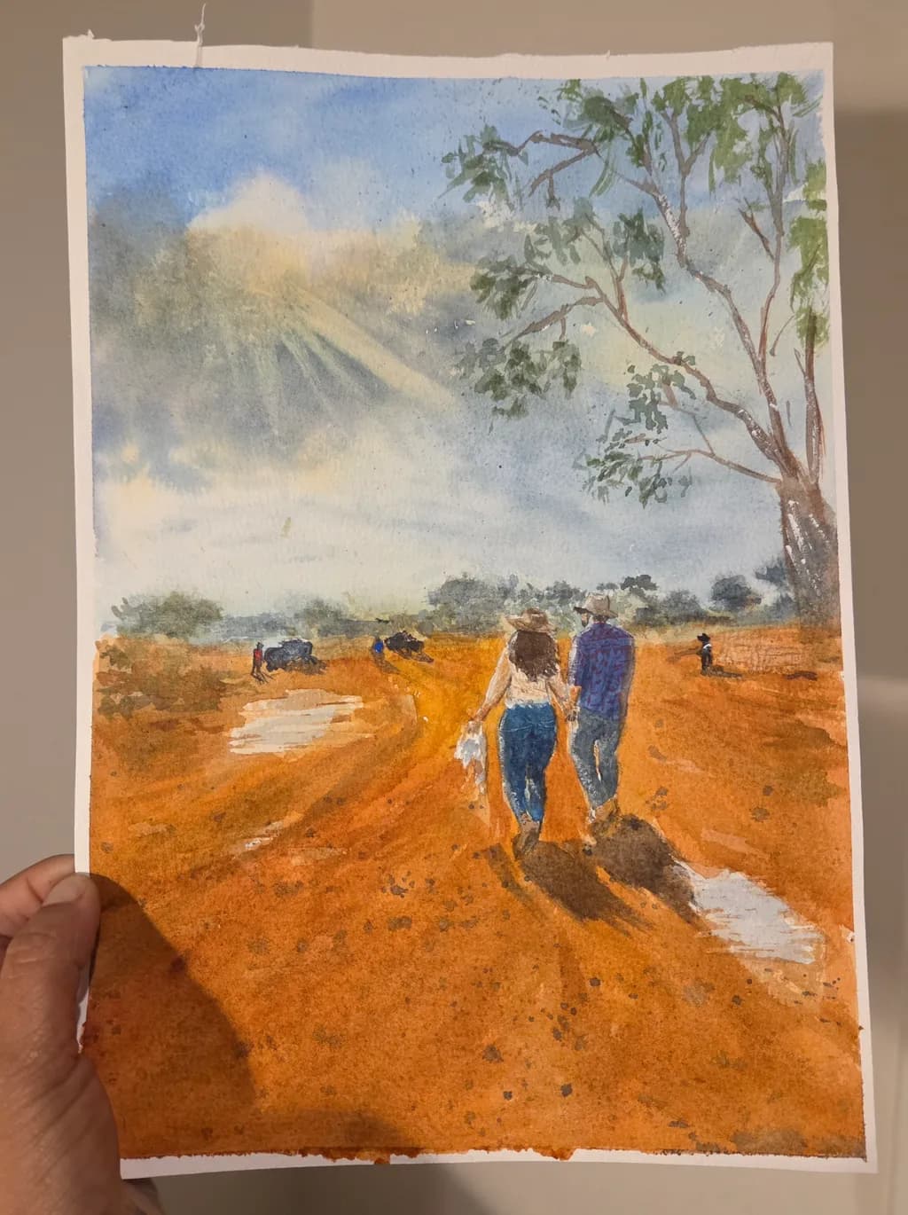 Sunlit Farmland Walk