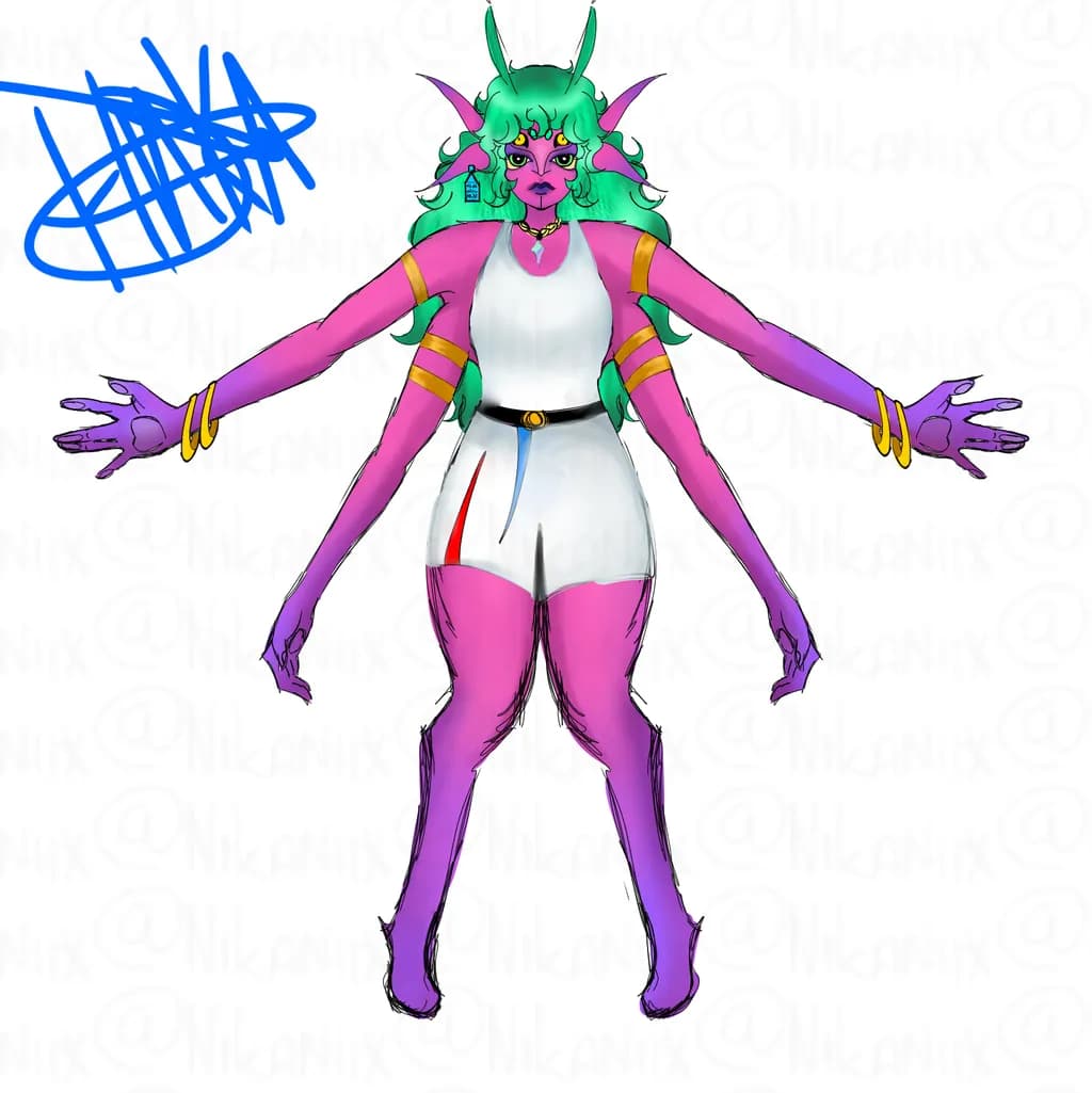Alien OC reference sheet