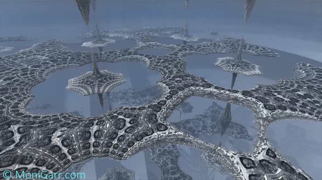 Fractal Snow City Winter Morning
