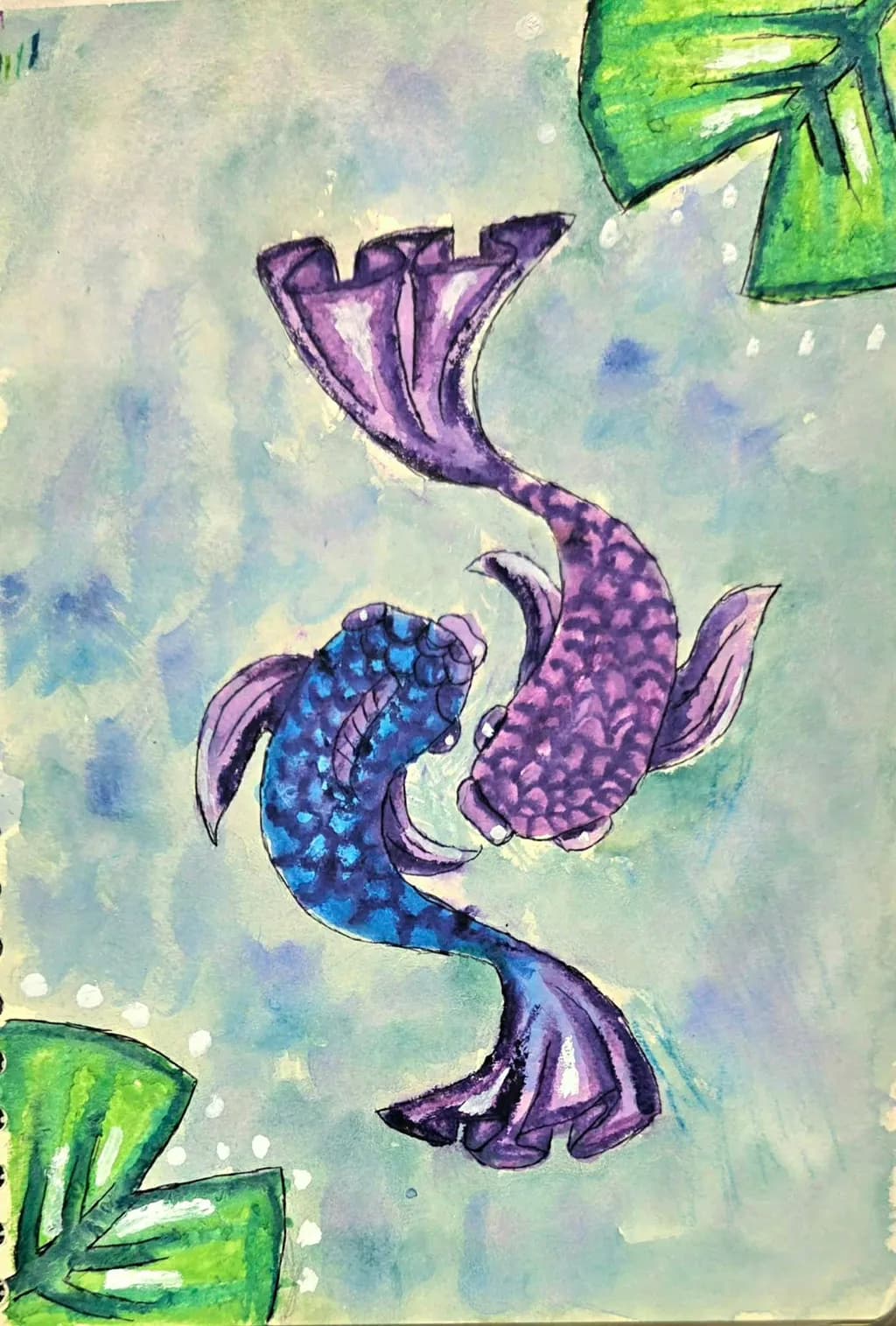 Purple Blue Koi Pair