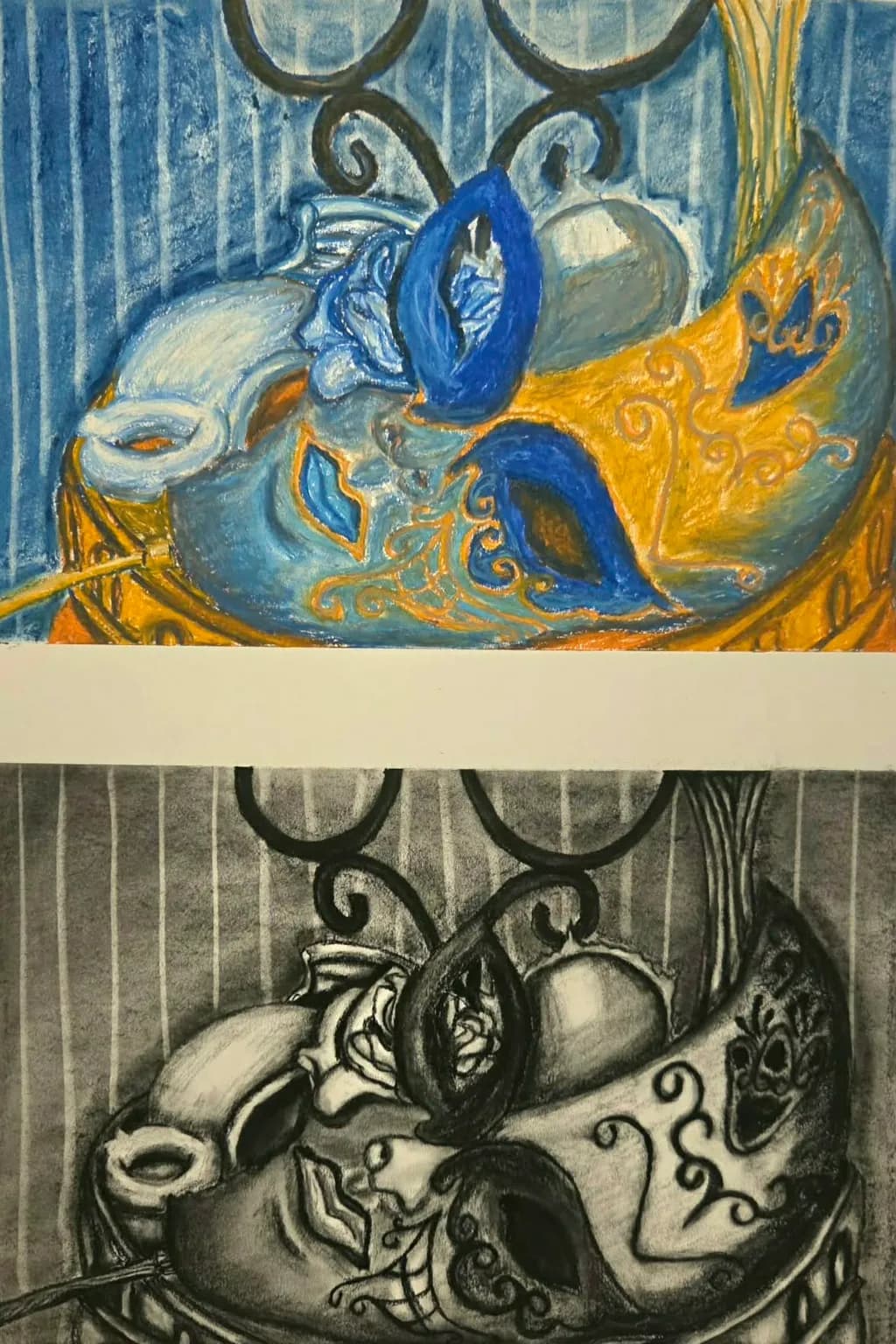 Ornamental Blue Gold Figure