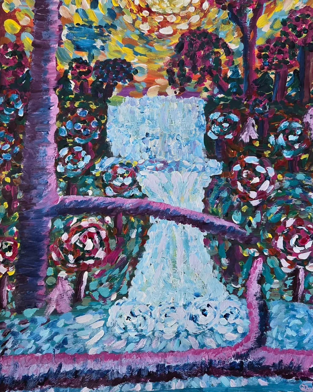Floral Waterfall Garden