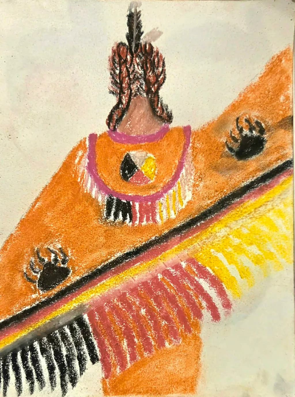 Orange Crayon Figure