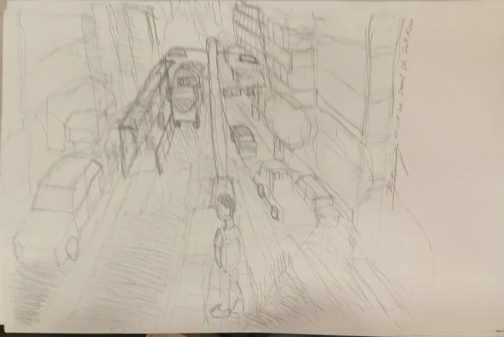 Overhead Urban Street