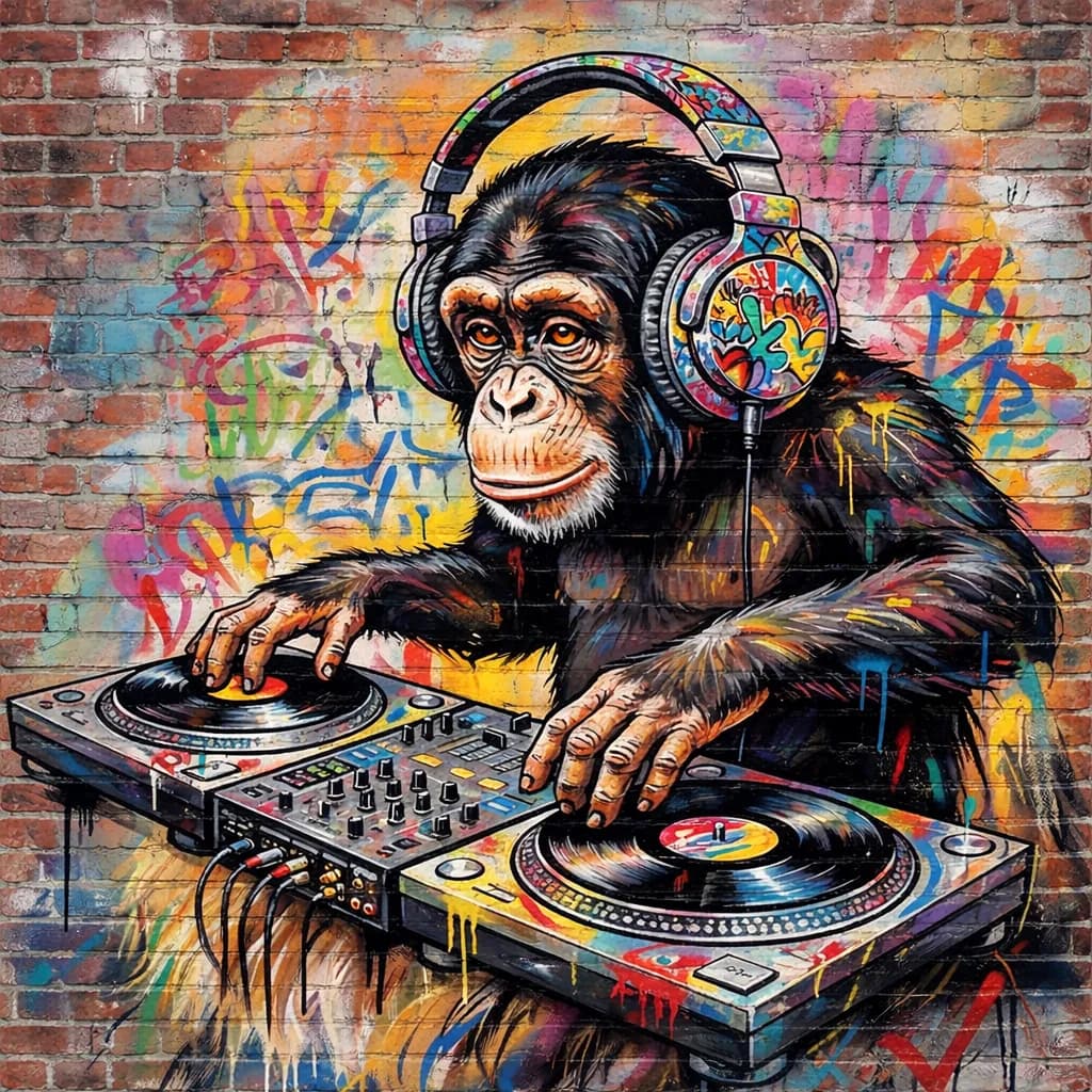 Graffiti DJ Chimpanzee