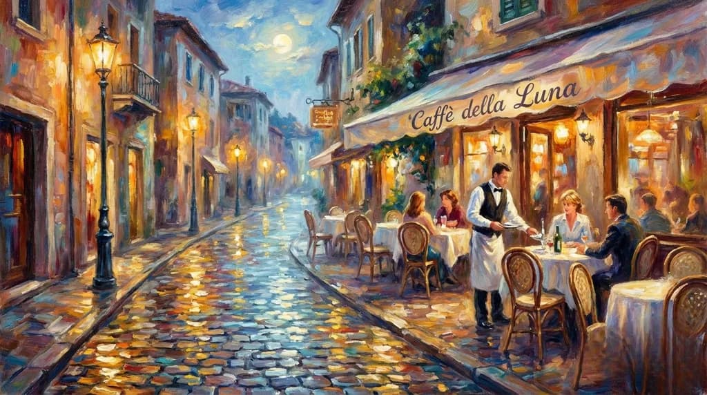 Moonlit Café Street