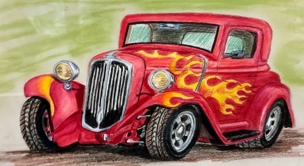 Red Flame Hot Rod