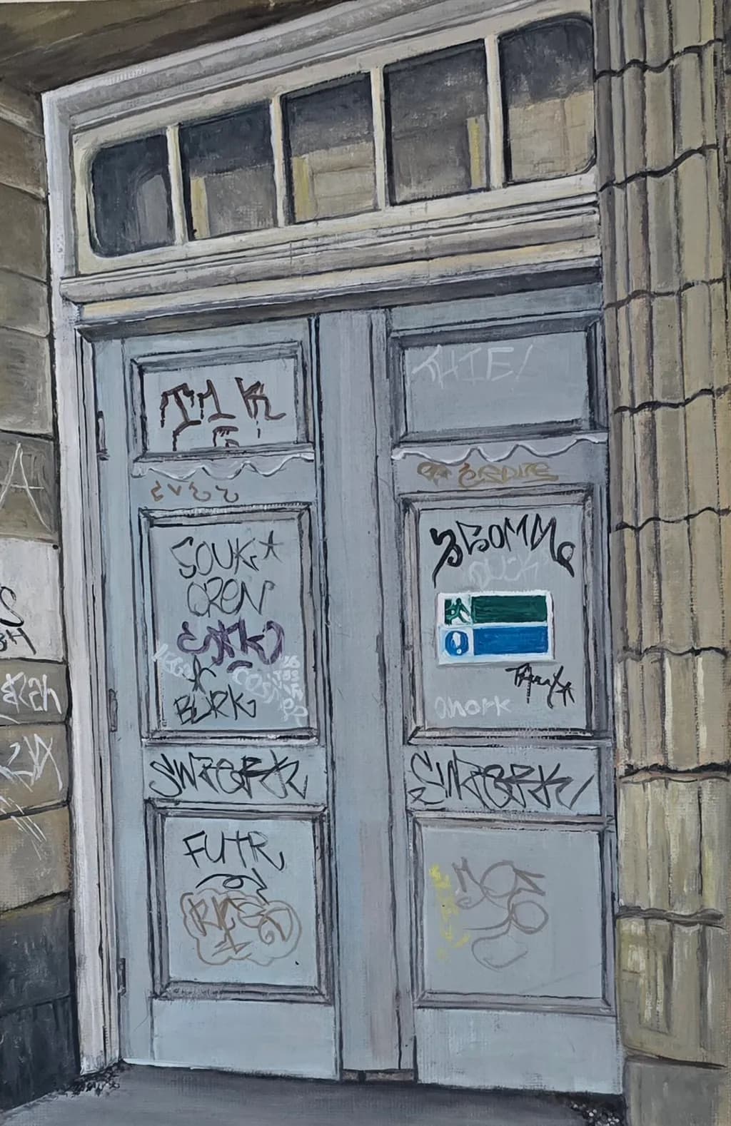 Tagged Double Doors