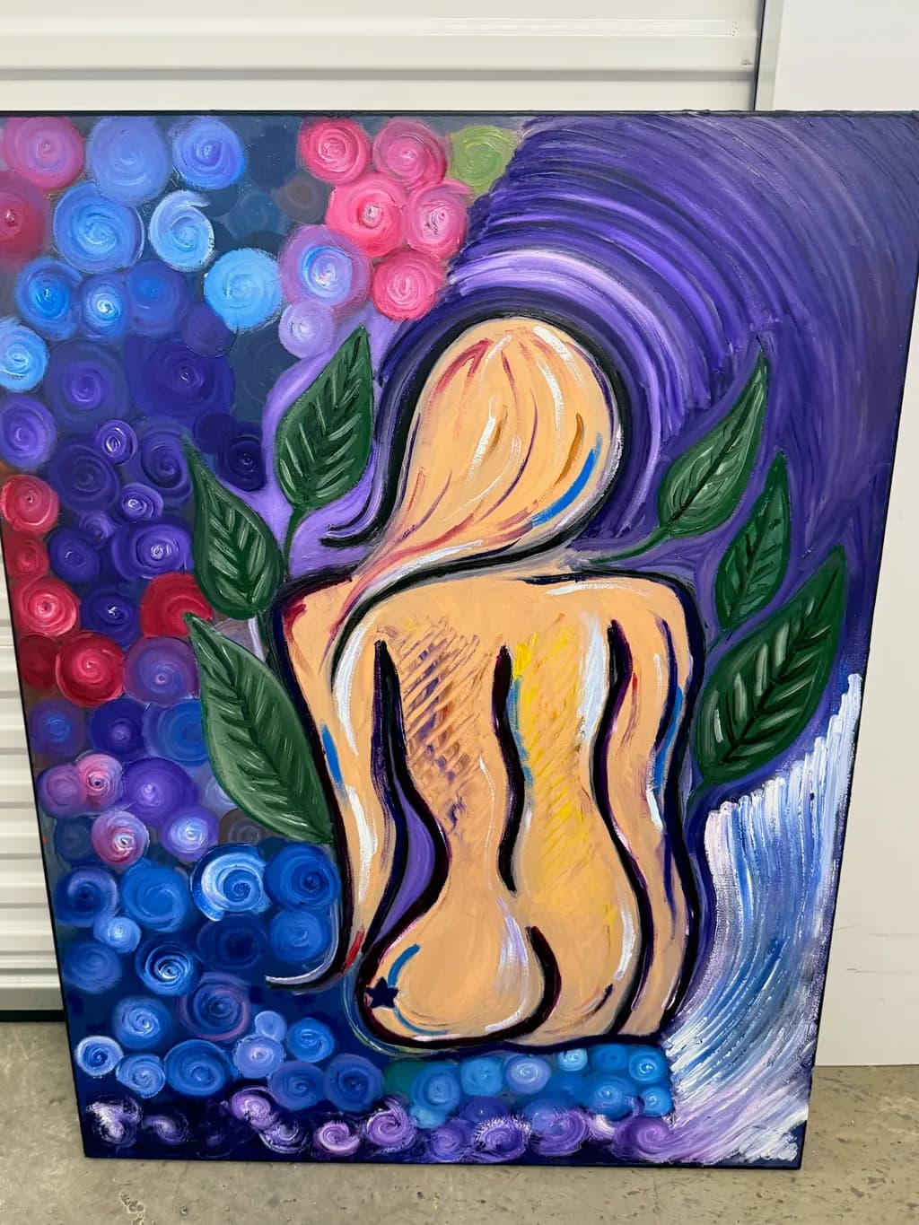 Floral Face in Blue