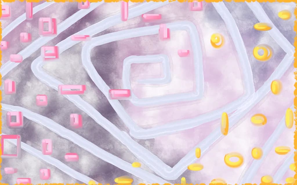 Pink Gold Spiral Grid