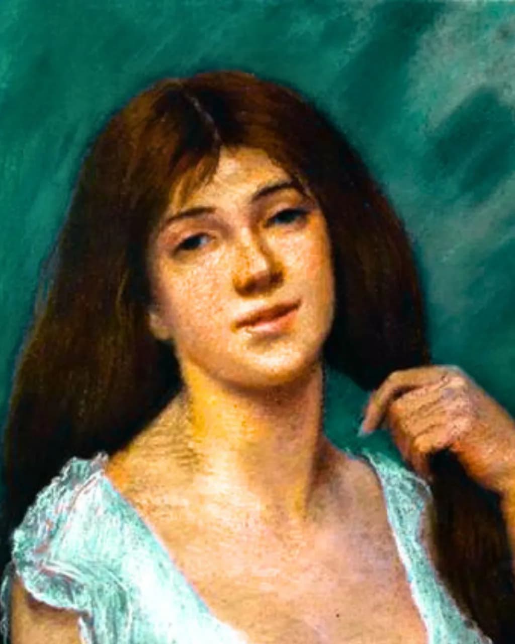 Teal Portrait of a Woman