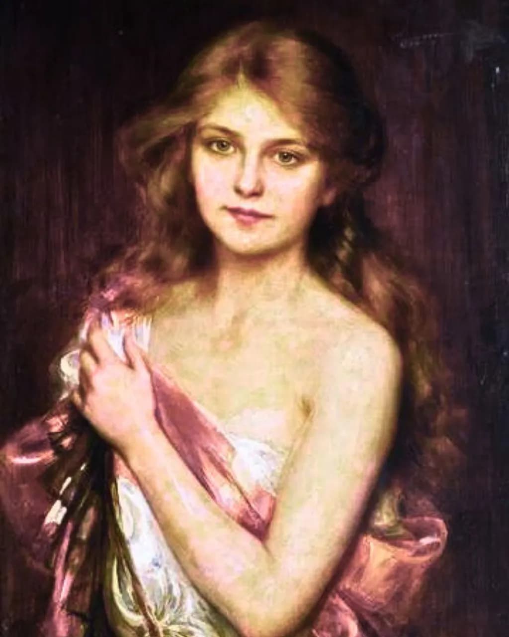 Portrait in Rose Drapery