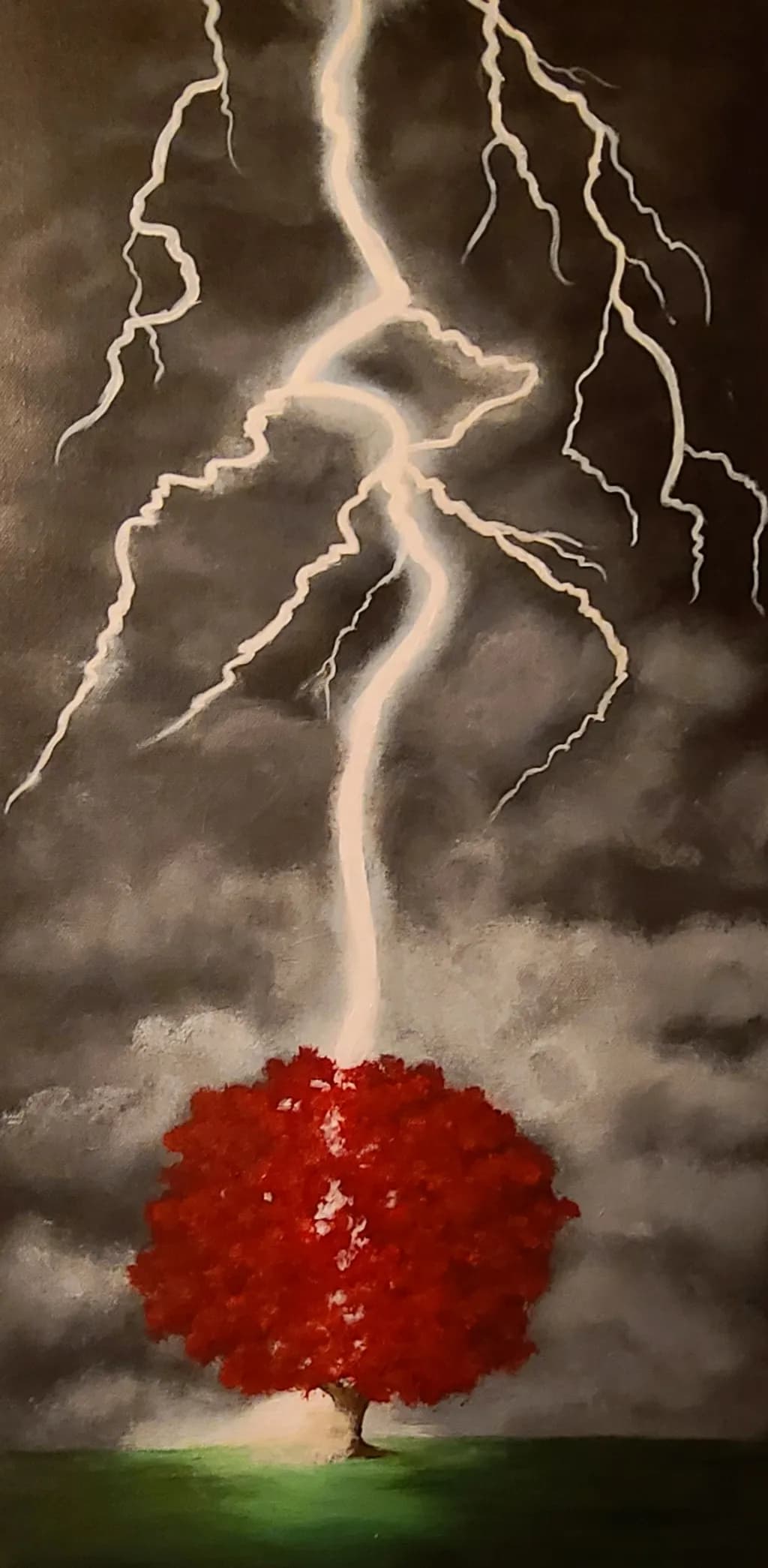 Lightning-Struck Crimson Tree