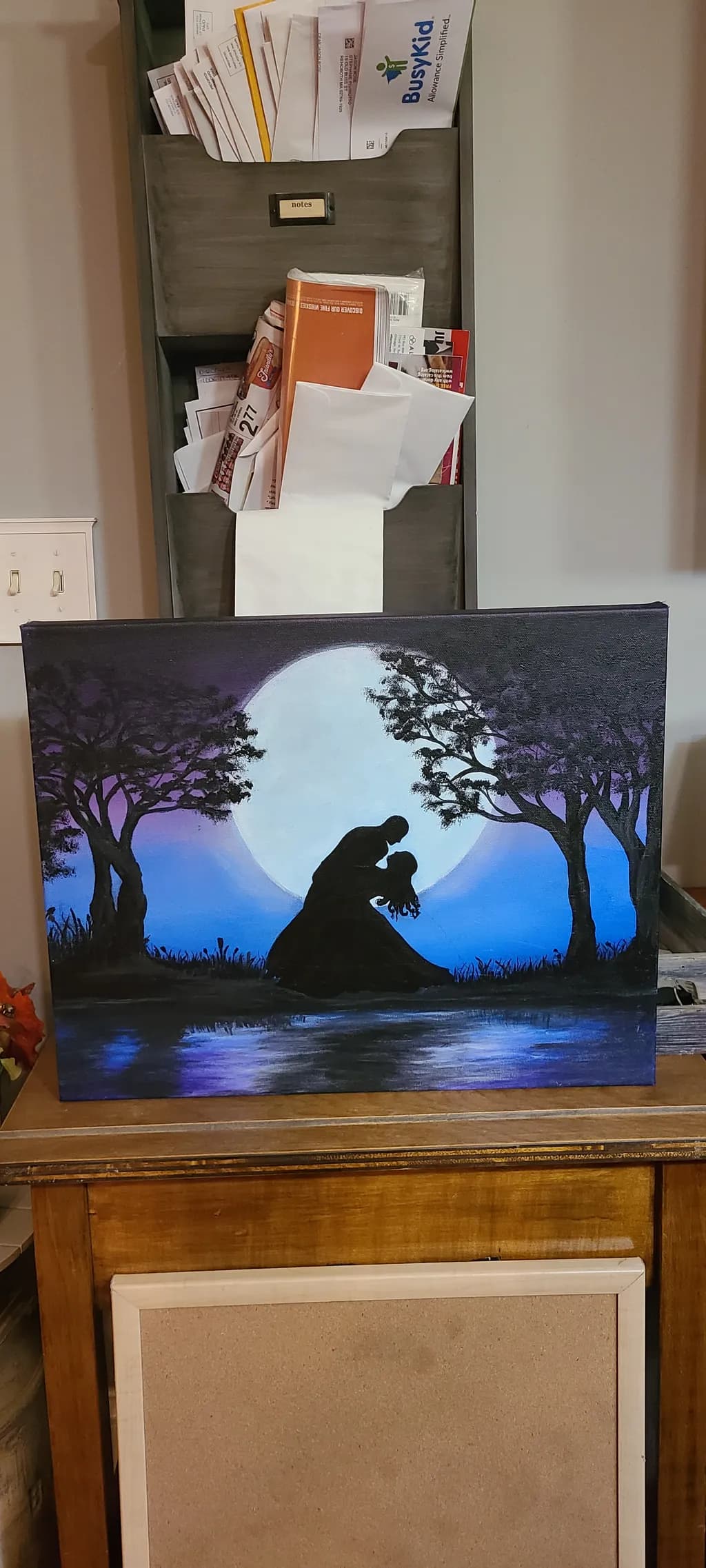 Moonlit Lakeside Embrace