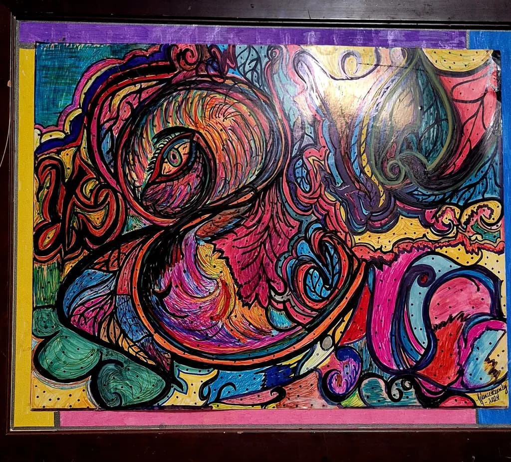 Colorful Abstract Bird_久久爱