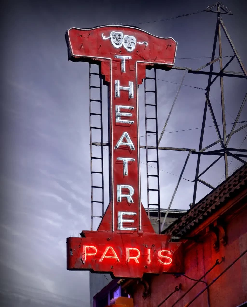 Theatre Paris Neon Sign
