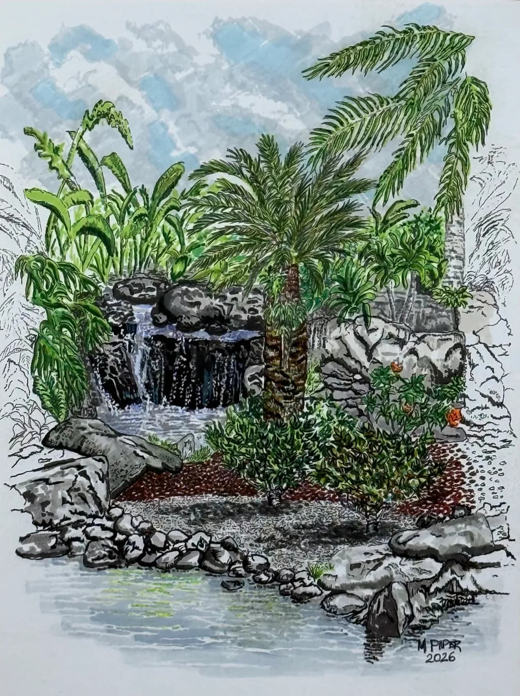 Kaua’i Tropical Garden Waterfall