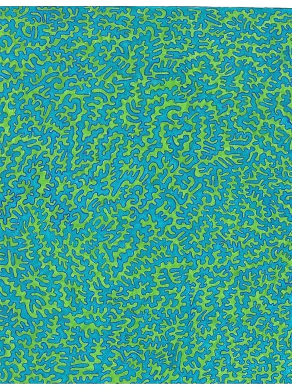 Blue Green Organic Swirl Pattern