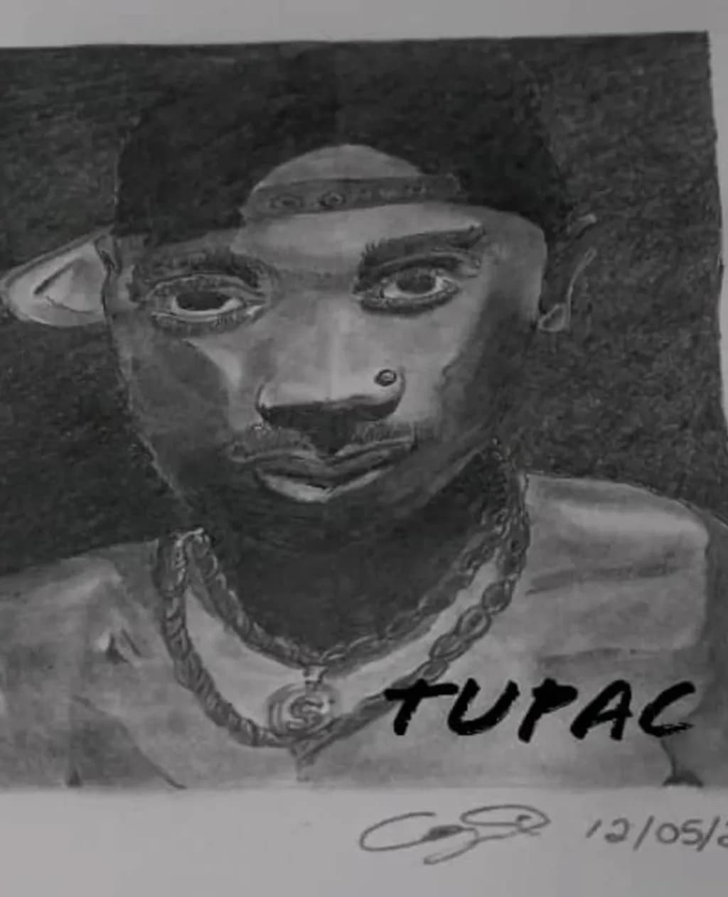 Tupac Monochrome Portrait
