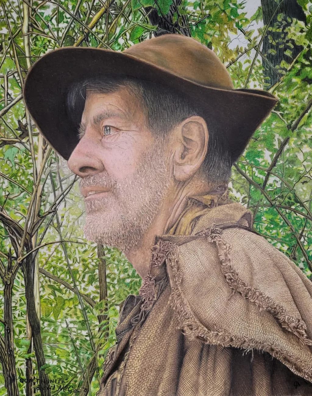 Bearded Cowboy in the Forest