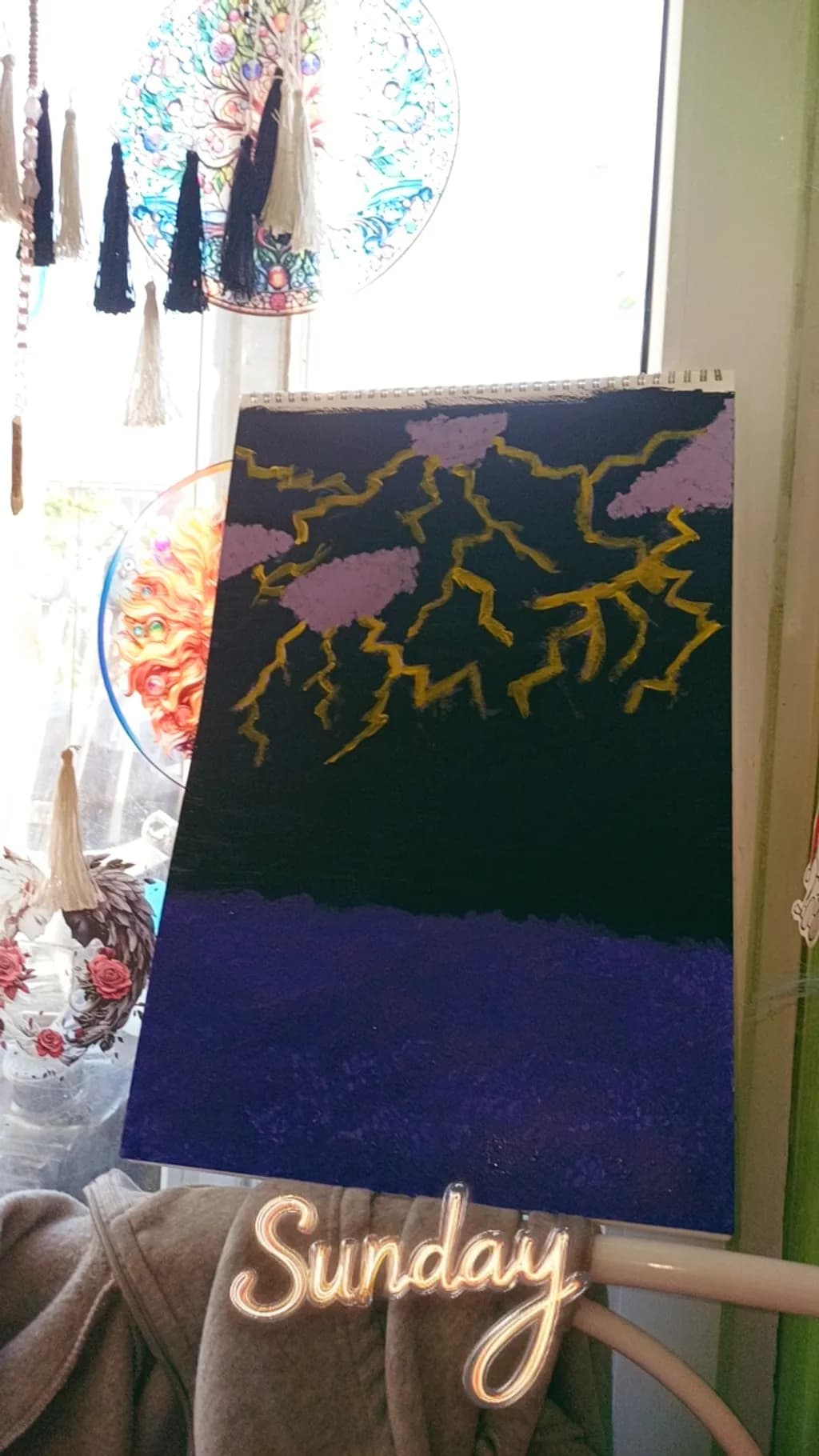 Golden Branches in Blue