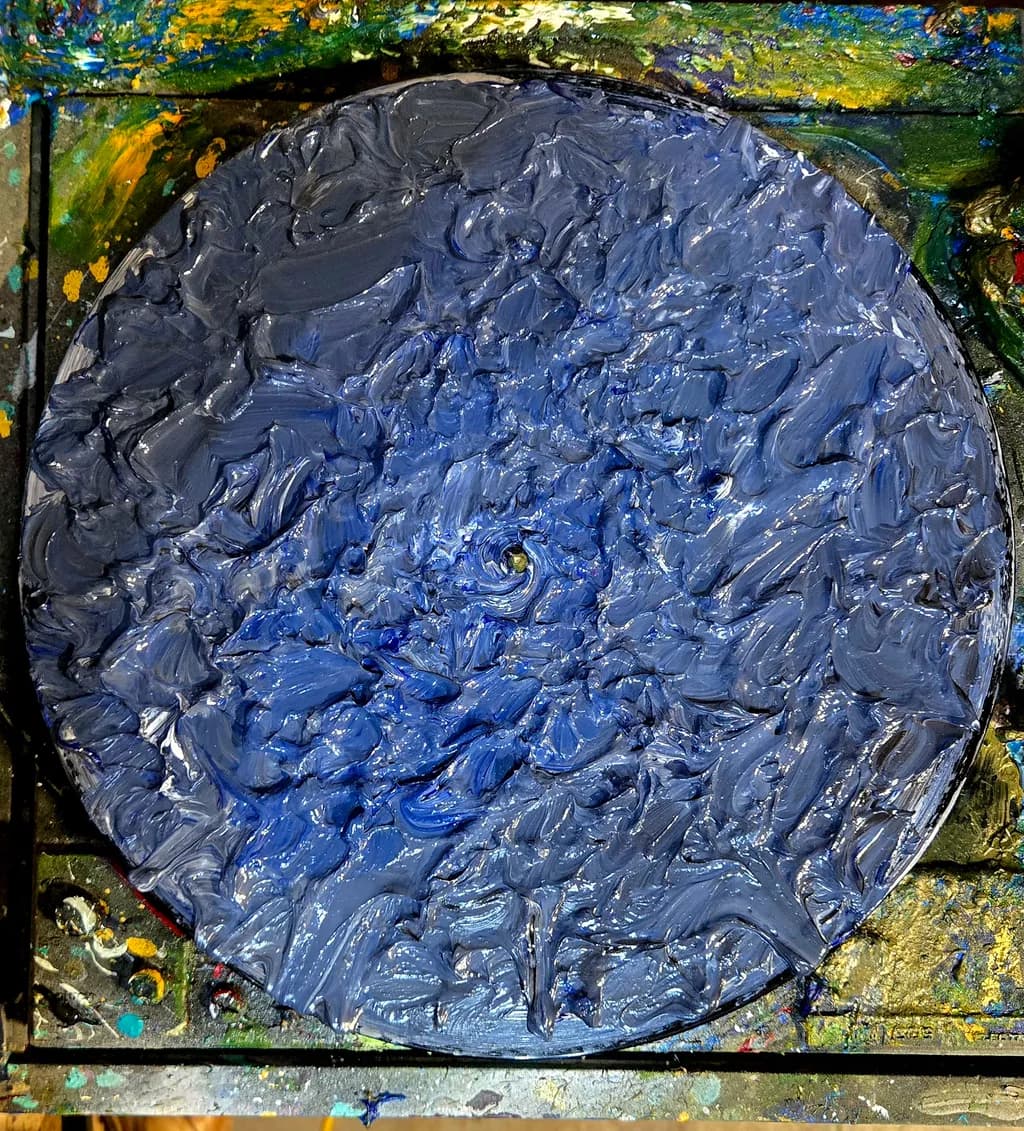 Blue Impasto Orbit