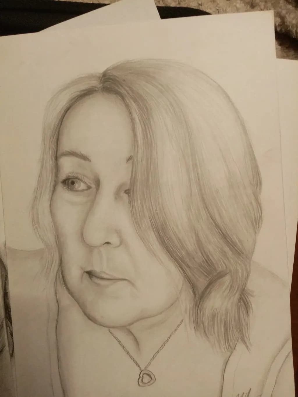 Pensive Portrait with Heart Pendant
