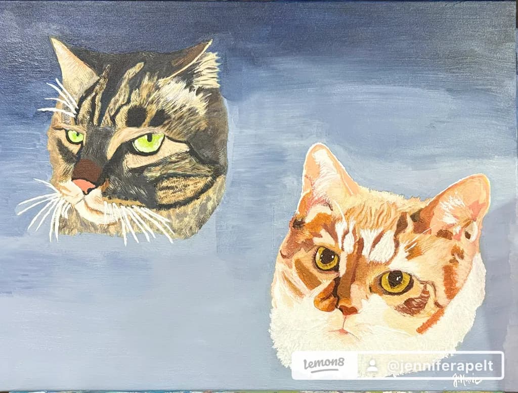 Two Cats in Blue