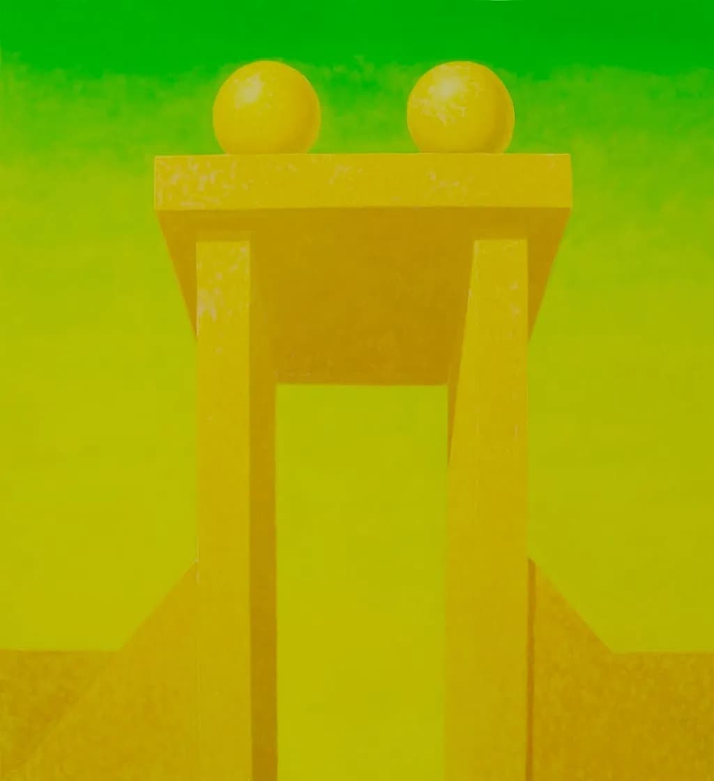 Golden Double Orb Pedestal