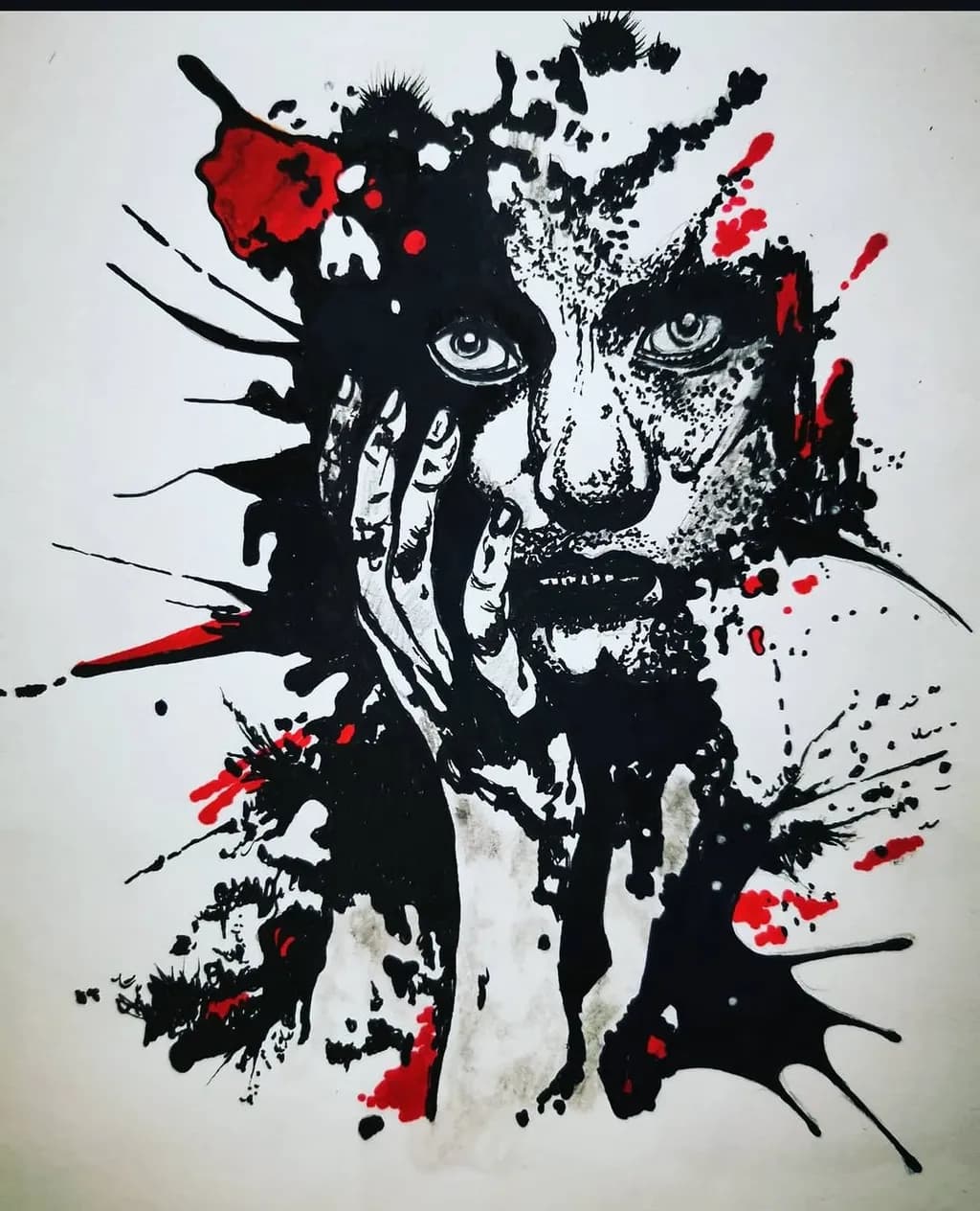 Red and Black Portrait