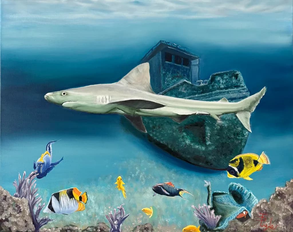 Shark and Sunken Ship