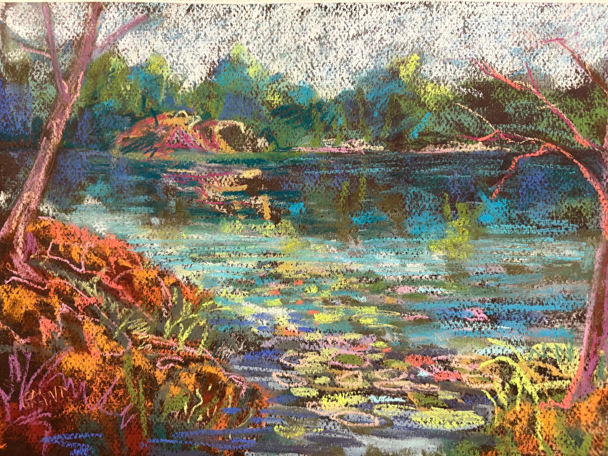 Pastel Forest Lake