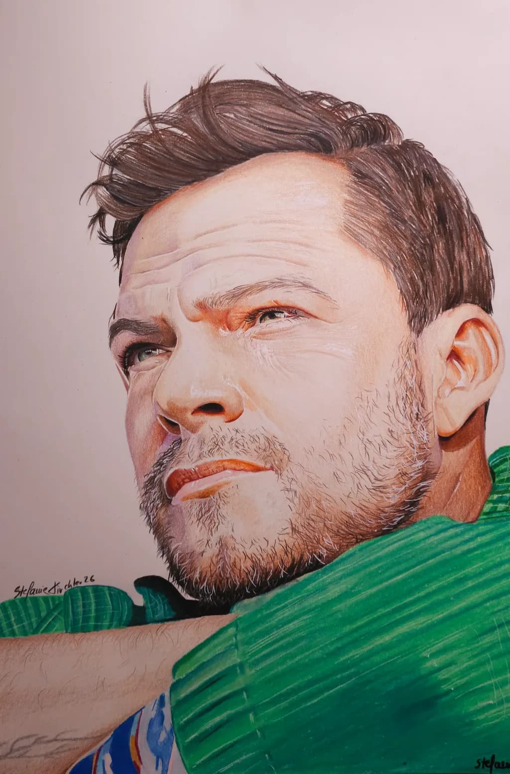 Thoughtful Green Portrait