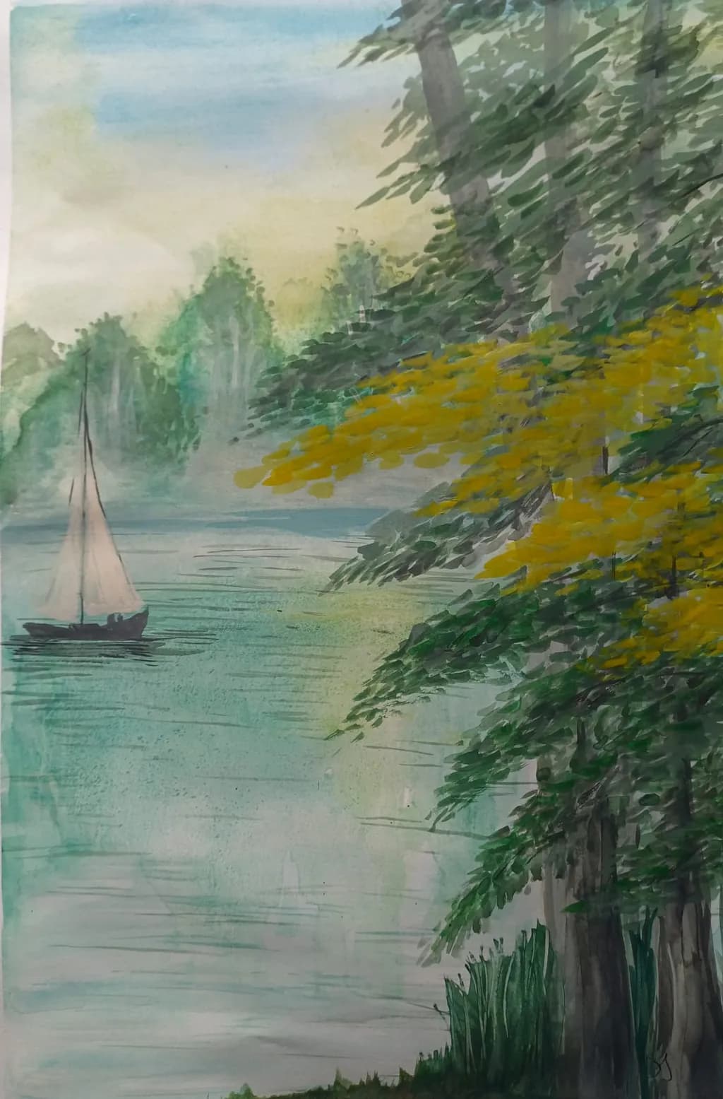 Golden Shore Sailboat