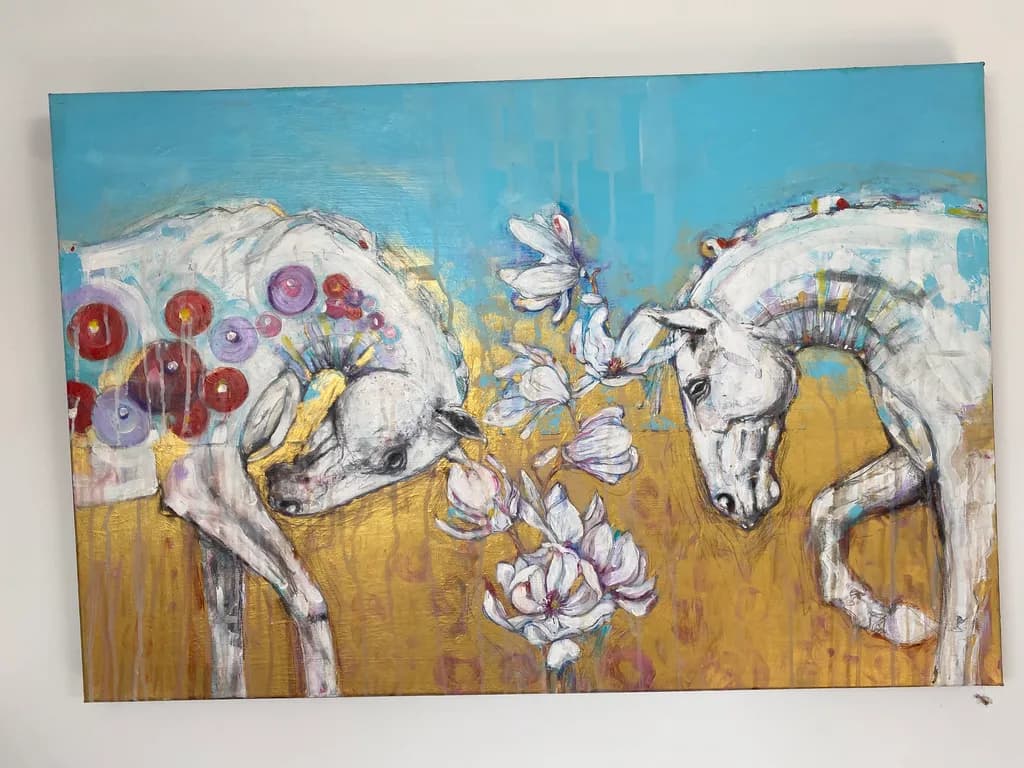 Floral Carousel Horses
