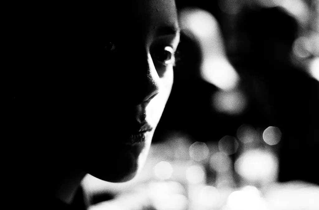 Close-up profile of a young girl (portrait)
